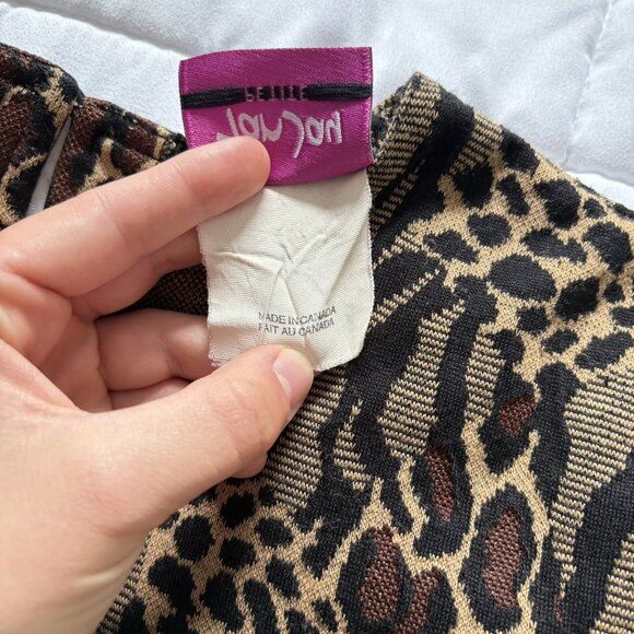 Vintage 80s 90s Animal Print Boho T Shirt Blouse Womens XL/2X Brown - Picture 3 of 7